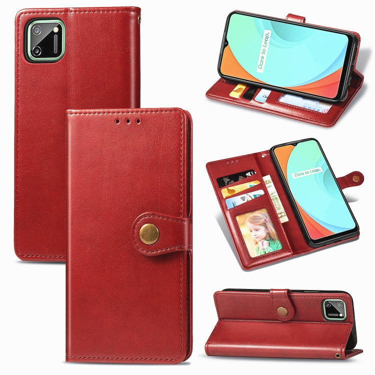 Retro Solid Color Leather Buckle Phone Case
