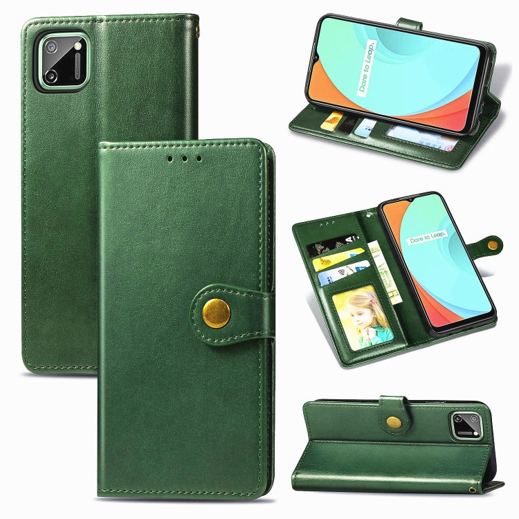 Retro Solid Color Leather Buckle Phone Case