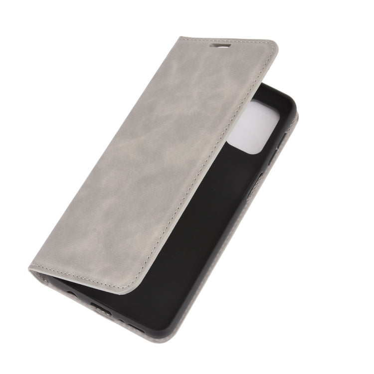 For Samsung Galaxy M31s Retro-skin Business Magnetic Suction Leather Case with Holder & Card Slots & Wallet