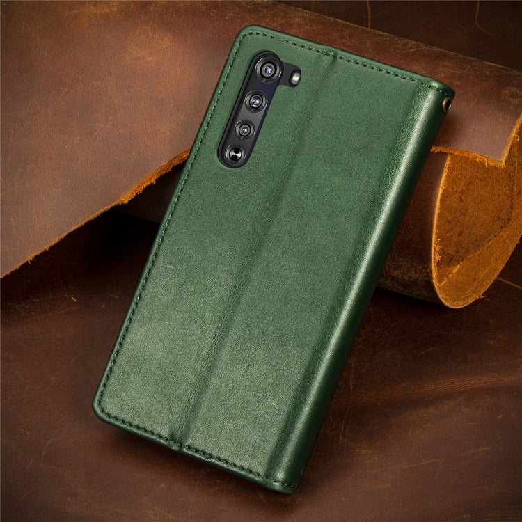 Retro Solid Color Leather Buckle Phone Case with Lanyard & Photo Frame & Card Slot & Wallet & Stand Function, For Motorola Edge