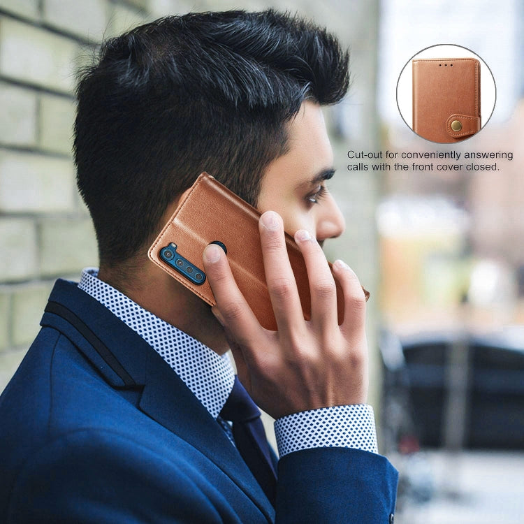 Retro Solid Color Leather Buckle Phone Case with Lanyard & Photo Frame & Card Slot & Wallet & Stand Function, For Motorola Edge