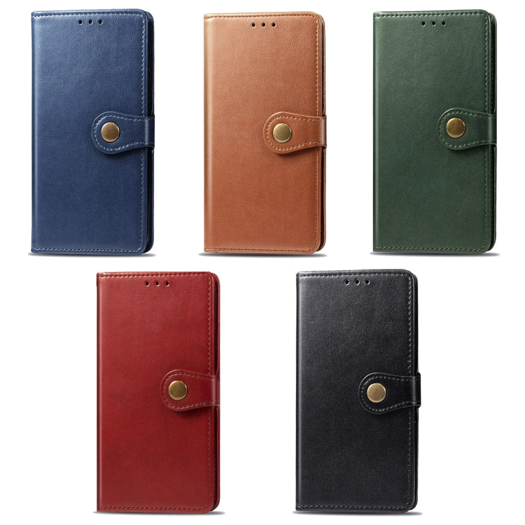 Retro Solid Color Leather Buckle Phone Case with Lanyard & Photo Frame & Card Slot & Wallet & Stand Function, For Motorola Edge