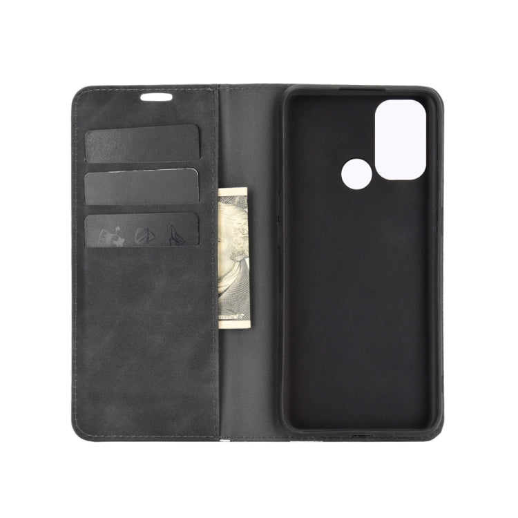 For OPPO A53 2020/OPPO A32 2020 Retro-skin Business Magnetic Suction Leather Case with Holder & Card Slots & Wallet