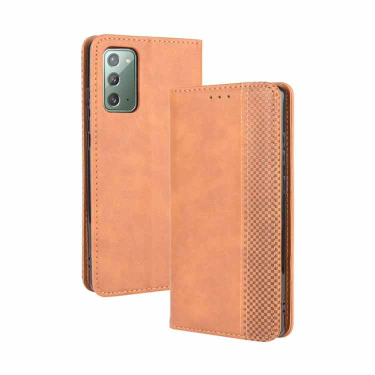 For Samsung Galaxy S20 FE 4G / 5G Magnetic Buckle Retro Crazy Horse Texture Horizontal Flip Leather Case  , with Holder & Card Slots & Photo Frame