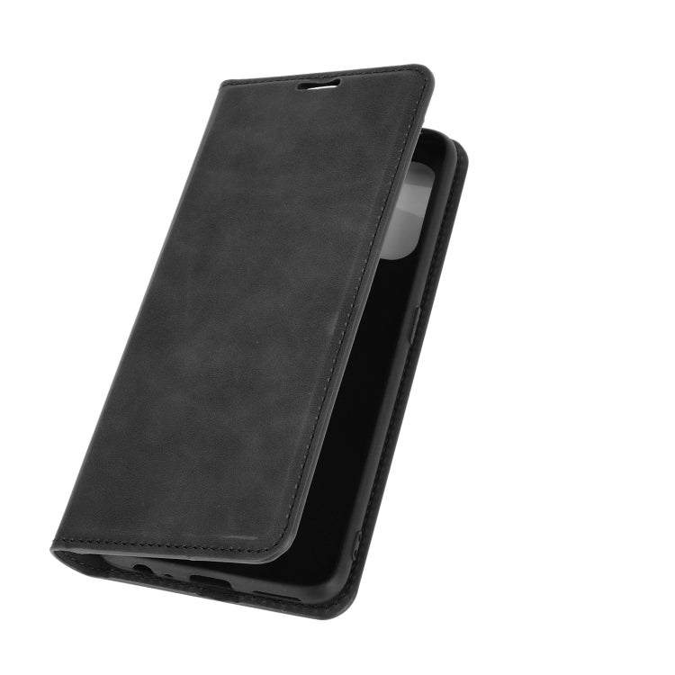 For OPPO Realme 7 Pro Retro-skin Business Magnetic Suction Leather Case with Holder & Card Slots & Wallet