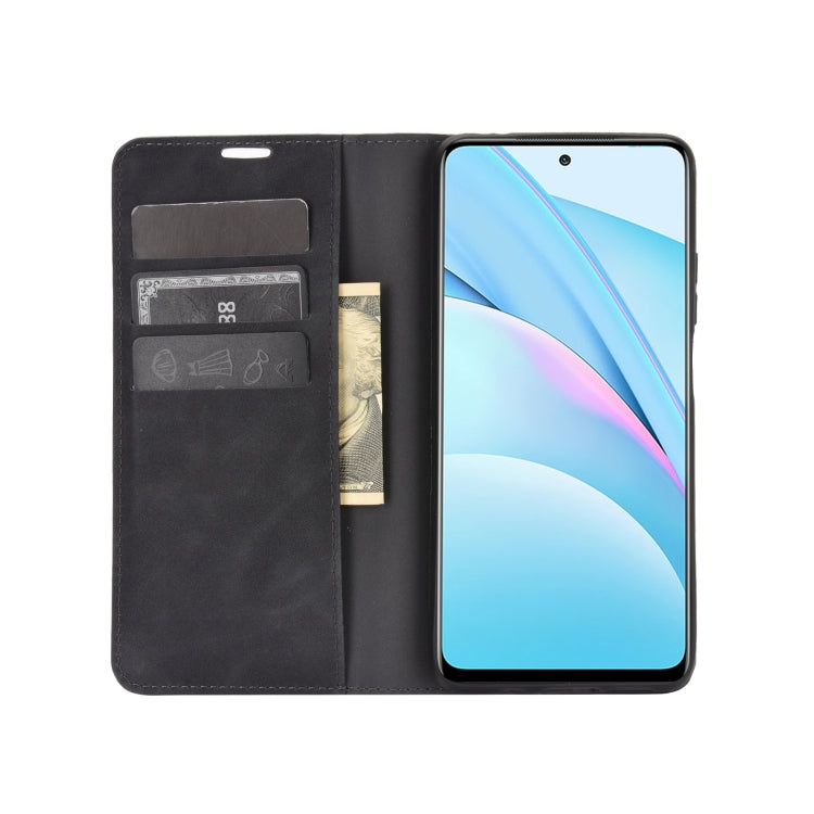 For Xiaomi Mi 10T Lite Retro-skin Business Magnetic Suction Leather Case with Holder & Card Slots & Wallet