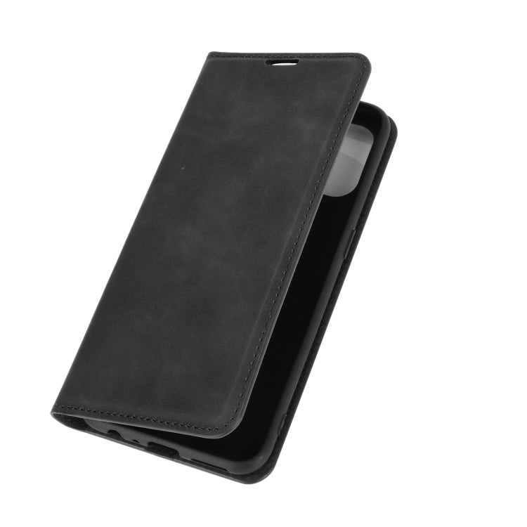 For OnePlus Nord N100 Retro-skin Business Magnetic Suction Leather Case with Holder & Card Slots & Wallet