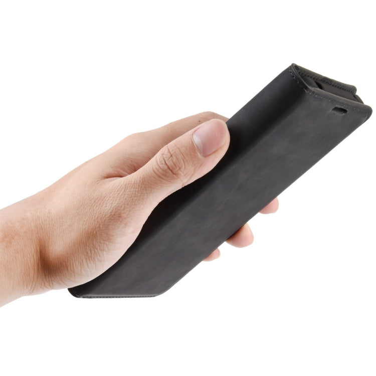 For OnePlus Nord N100 Retro-skin Business Magnetic Suction Leather Case with Holder & Card Slots & Wallet