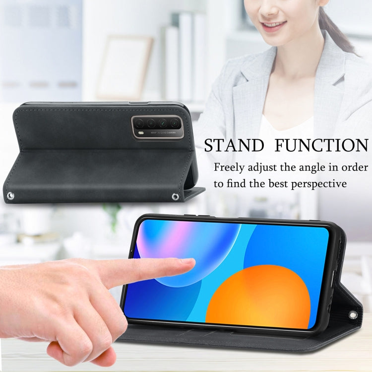 Retro Skin Feel Business Magnetic Horizontal Flip Leather Case