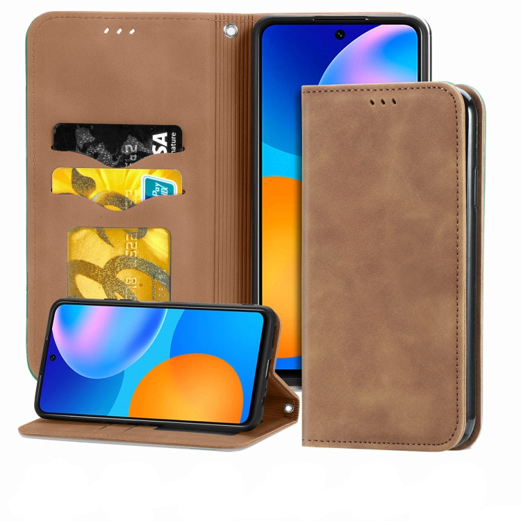 Retro Skin Feel Business Magnetic Horizontal Flip Leather Case