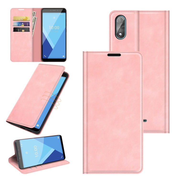Compatible with Wiko Y51 Retro-skin Business Magnetic Suction Leather Case with Holder & Card Slots & Wallet, Compatible with Wiko Y51