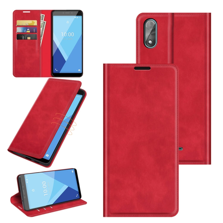 Compatible with Wiko Y51 Retro-skin Business Magnetic Suction Leather Case with Holder & Card Slots & Wallet, Compatible with Wiko Y51