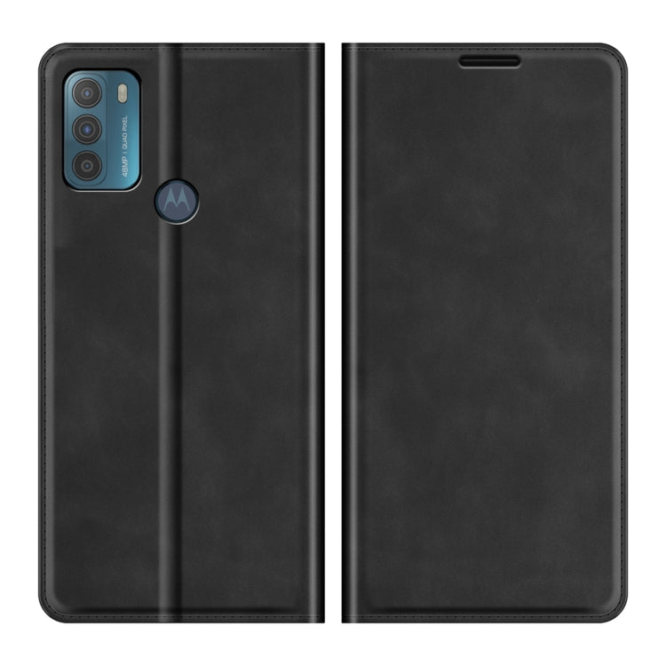 For Motorola Moto G50 Retro-skin Business Magnetic Suction Leather Case with Holder & Card Slots & Wallet