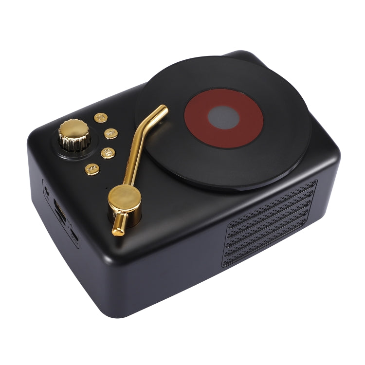 Retro style,built-in high-sensitivity FM receiving antenna,long-term voyage, T12 (Black)