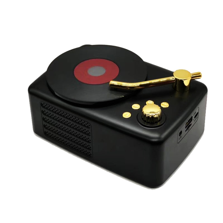 Retro style,built-in high-sensitivity FM receiving antenna,long-term voyage, T12 (Black)