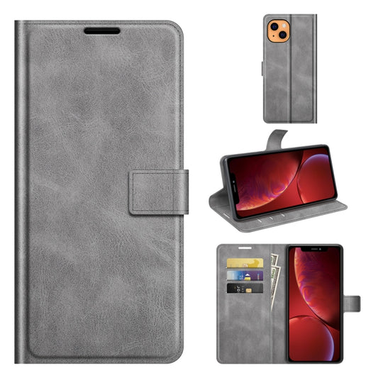 Retro Calf Pattern Buckle Horizontal Flip Leather Case with Holder & Card Slots & Wallet