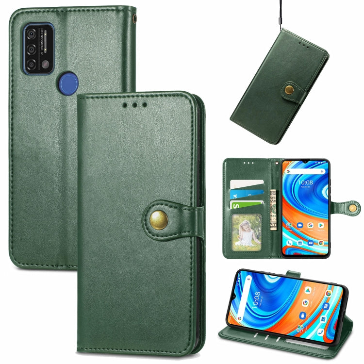 Solid Color Leather Buckle Phone Case with Lanyard & Photo Frame & Card Slot & Wallet & Stand Function, Compatible with UMIDIGI A9