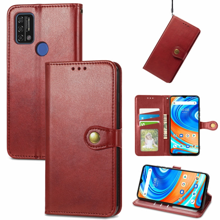 Solid Color Leather Buckle Phone Case with Lanyard & Photo Frame & Card Slot & Wallet & Stand Function, Compatible with UMIDIGI A9