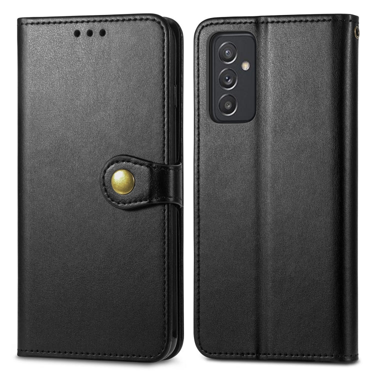 Solid Color Leather Buckle Phone Case with Lanyard & Photo Frame & Card Slot & Wallet & Stand Function, Compatible with Samsung Galaxy A82 5G
