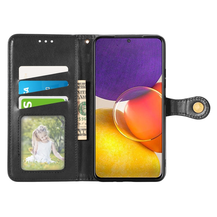 Solid Color Leather Buckle Phone Case with Lanyard & Photo Frame & Card Slot & Wallet & Stand Function, Compatible with Samsung Galaxy A82 5G