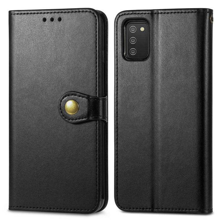 Solid Color Leather Buckle Phone Case with Lanyard & Photo Frame & Card Slot & Wallet & Stand Function, Compatible with Samsung Galaxy A03s 164mm