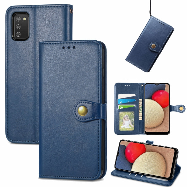 Solid Color Leather Buckle Phone Case with Lanyard & Photo Frame & Card Slot & Wallet & Stand Function, Compatible with Samsung Galaxy A03s 164mm
