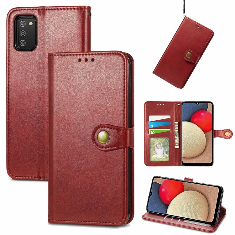 Solid Color Leather Buckle Phone Case with Lanyard & Photo Frame & Card Slot & Wallet & Stand Function, Compatible with Samsung Galaxy A03s 164mm
