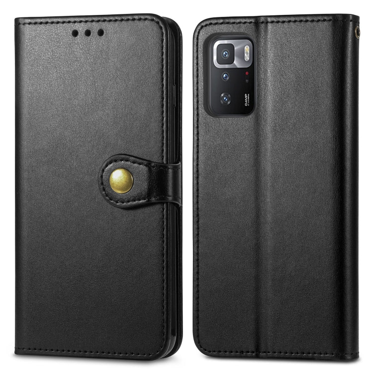 Solid Color Leather Buckle Phone Case with Lanyard & Photo Frame & Card Slot & Wallet & Stand Function, Compatible with Xiaomi Redmi Note 10 Pro 5G