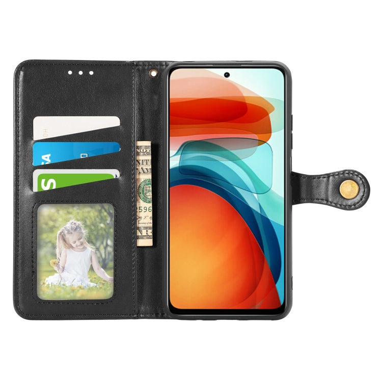 Solid Color Leather Buckle Phone Case with Lanyard & Photo Frame & Card Slot & Wallet & Stand Function, Compatible with Xiaomi Redmi Note 10 Pro 5G