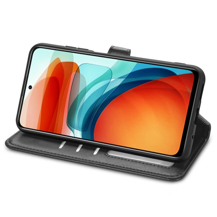 Solid Color Leather Buckle Phone Case with Lanyard & Photo Frame & Card Slot & Wallet & Stand Function, Compatible with Xiaomi Redmi Note 10 Pro 5G