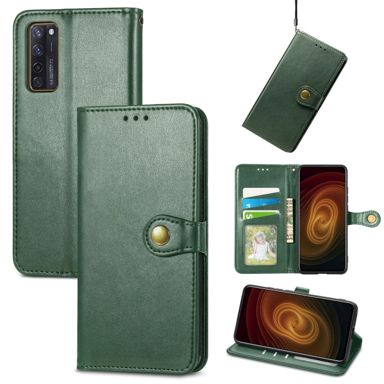 Solid Color Leather Buckle Phone Case with Lanyard & Photo Frame & Card Slot & Wallet & Stand Function, Compatible with ZTE Axon 20 5G
