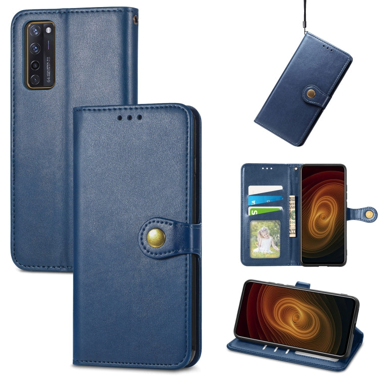 Solid Color Leather Buckle Phone Case with Lanyard & Photo Frame & Card Slot & Wallet & Stand Function, Compatible with ZTE Axon 20 5G