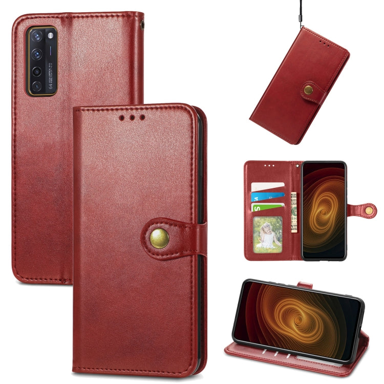 Solid Color Leather Buckle Phone Case with Lanyard & Photo Frame & Card Slot & Wallet & Stand Function, Compatible with ZTE Axon 20 5G