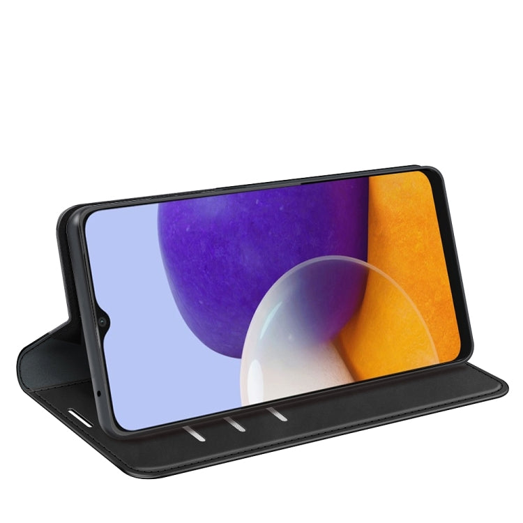 For Samsung Galaxy A22 5G Retro-skin Business Magnetic Suction Leather Case with Holder & Card Slots & Wallet