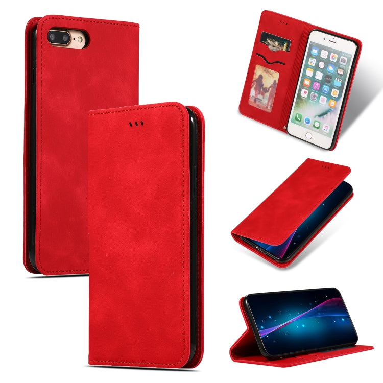 Retro Skin Feel Business Magnetic Horizontal Flip Leather Case for iPhone 8 Plus / 7 Plus