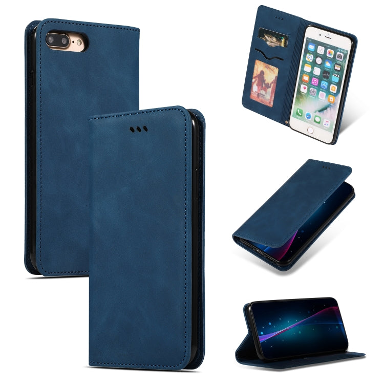 Retro Skin Feel Business Magnetic Horizontal Flip Leather Case for iPhone 8 Plus / 7 Plus