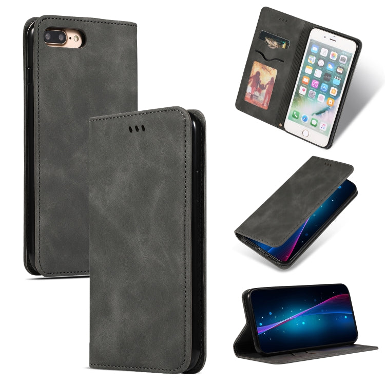 Retro Skin Feel Business Magnetic Horizontal Flip Leather Case for iPhone 8 Plus / 7 Plus