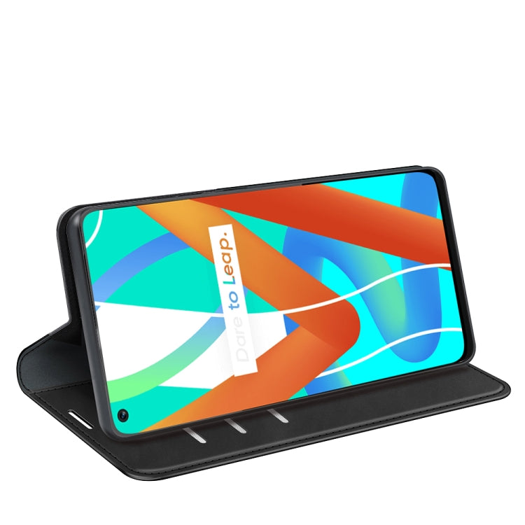 For OPPO Realme V13 5G / Realme 8 5G / Q3i 5G / Q3 5G Retro-skin Business Magnetic Suction Leather Case with Holder & Card Slots & Wallet