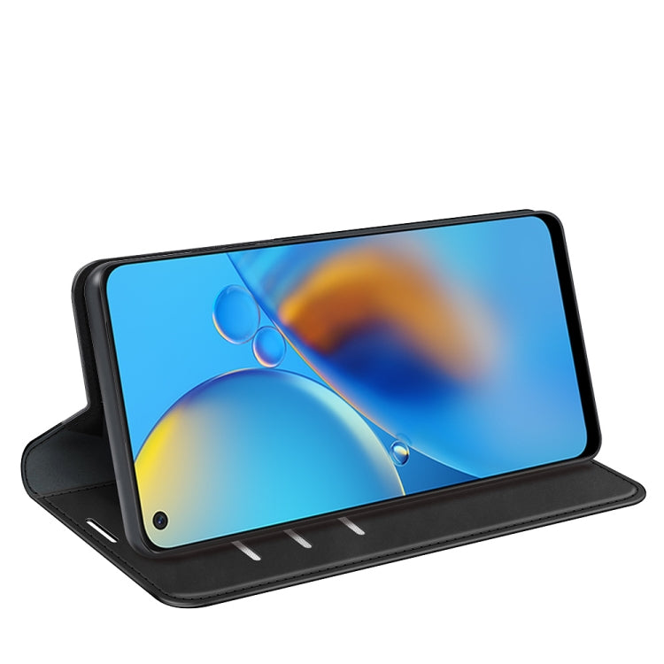 For OPPO F19 / A74 4G Retro-skin Business Magnetic Suction Leather Case with Holder & Card Slots & Wallet