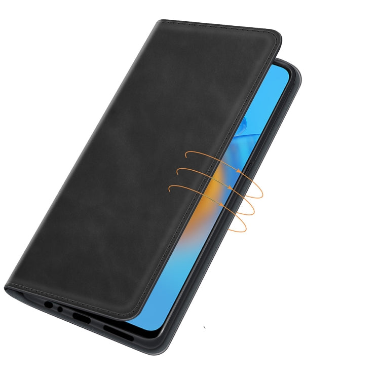 For OPPO F19 / A74 4G Retro-skin Business Magnetic Suction Leather Case with Holder & Card Slots & Wallet