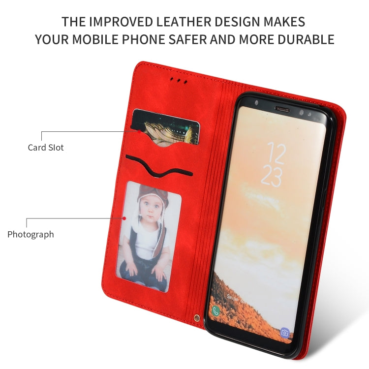 Retro Skin Feel Business Magnetic Horizontal Flip Leather Case for Samsung Galaxy S8