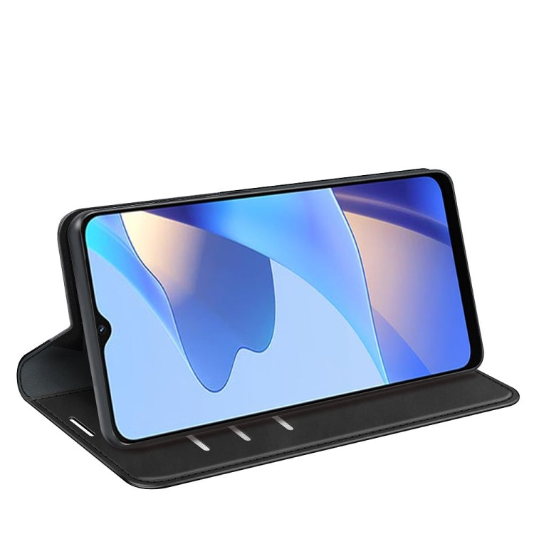 For OPPO A16 Retro-skin Business Magnetic Suction Leather Case with Holder & Card Slots & Wallet