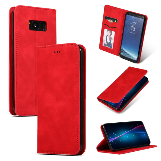 Retro Skin Feel Business Magnetic Horizontal Flip Leather Case for Samsung Galaxy S8 Plus