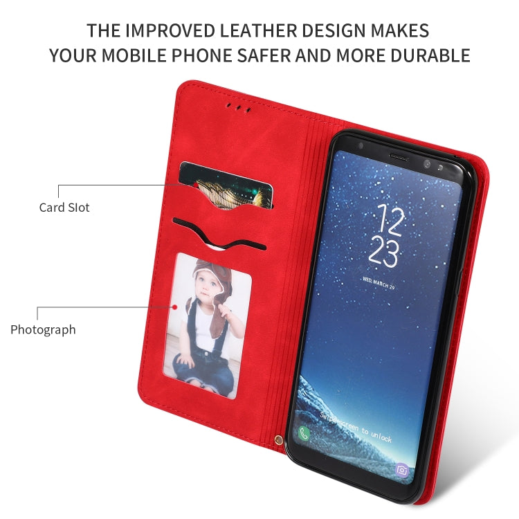 Retro Skin Feel Business Magnetic Horizontal Flip Leather Case for Samsung Galaxy S8 Plus