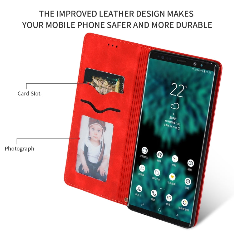 Retro Skin Feel Business Magnetic Horizontal Flip Leather Case for Samsung Galaxy NOTE 9三星