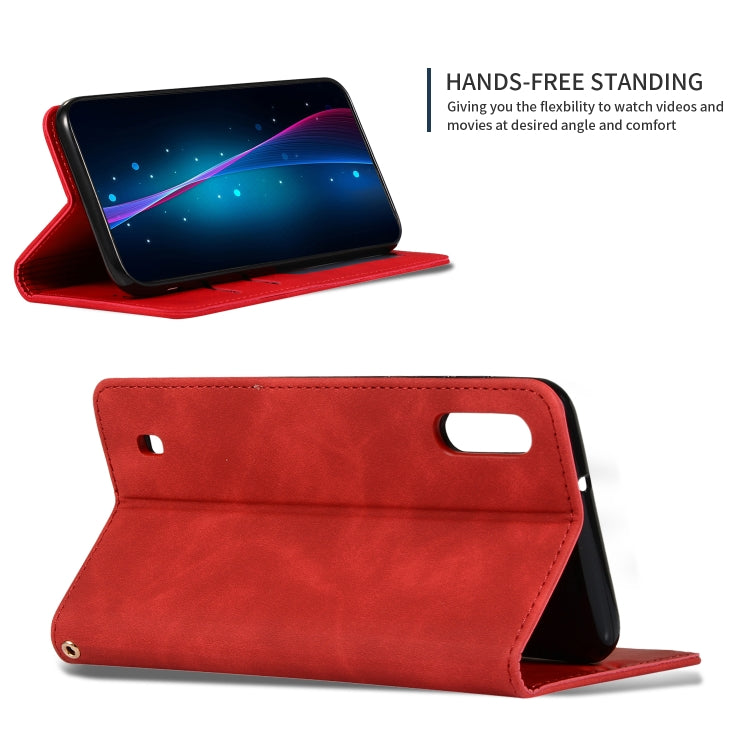 Retro Skin Feel Business Magnetic Horizontal Flip Leather Case for Samsung Galaxy M10三星
