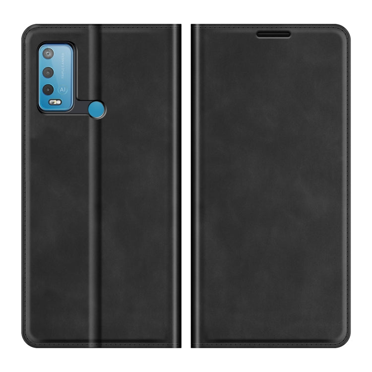 For wiko Power U30 Retro-skin Business Magnetic Suction Leather Case with Holder & Card Slots & Wallet