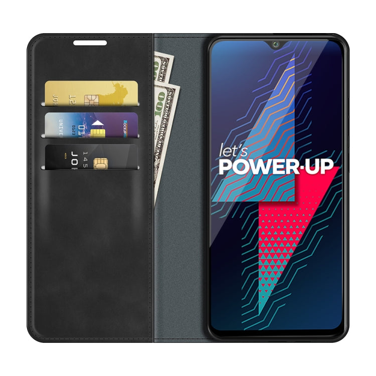 For wiko Power U30 Retro-skin Business Magnetic Suction Leather Case with Holder & Card Slots & Wallet