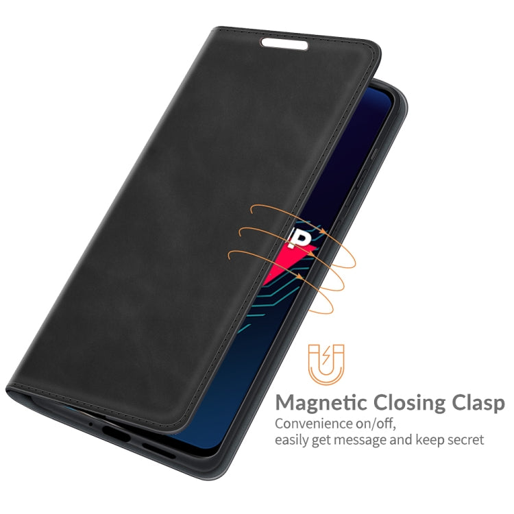 For wiko Power U30 Retro-skin Business Magnetic Suction Leather Case with Holder & Card Slots & Wallet