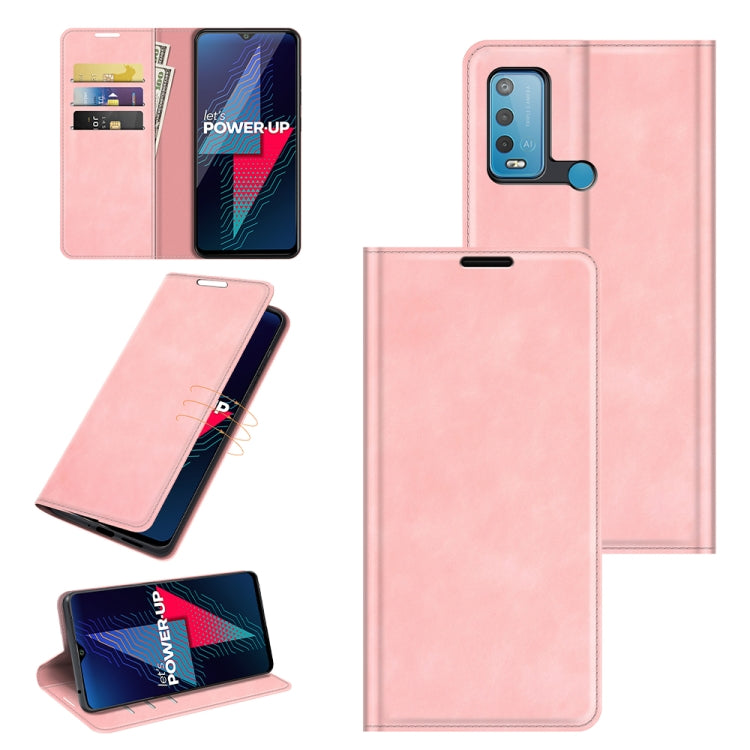 For wiko Power U30 Retro-skin Business Magnetic Suction Leather Case with Holder & Card Slots & Wallet